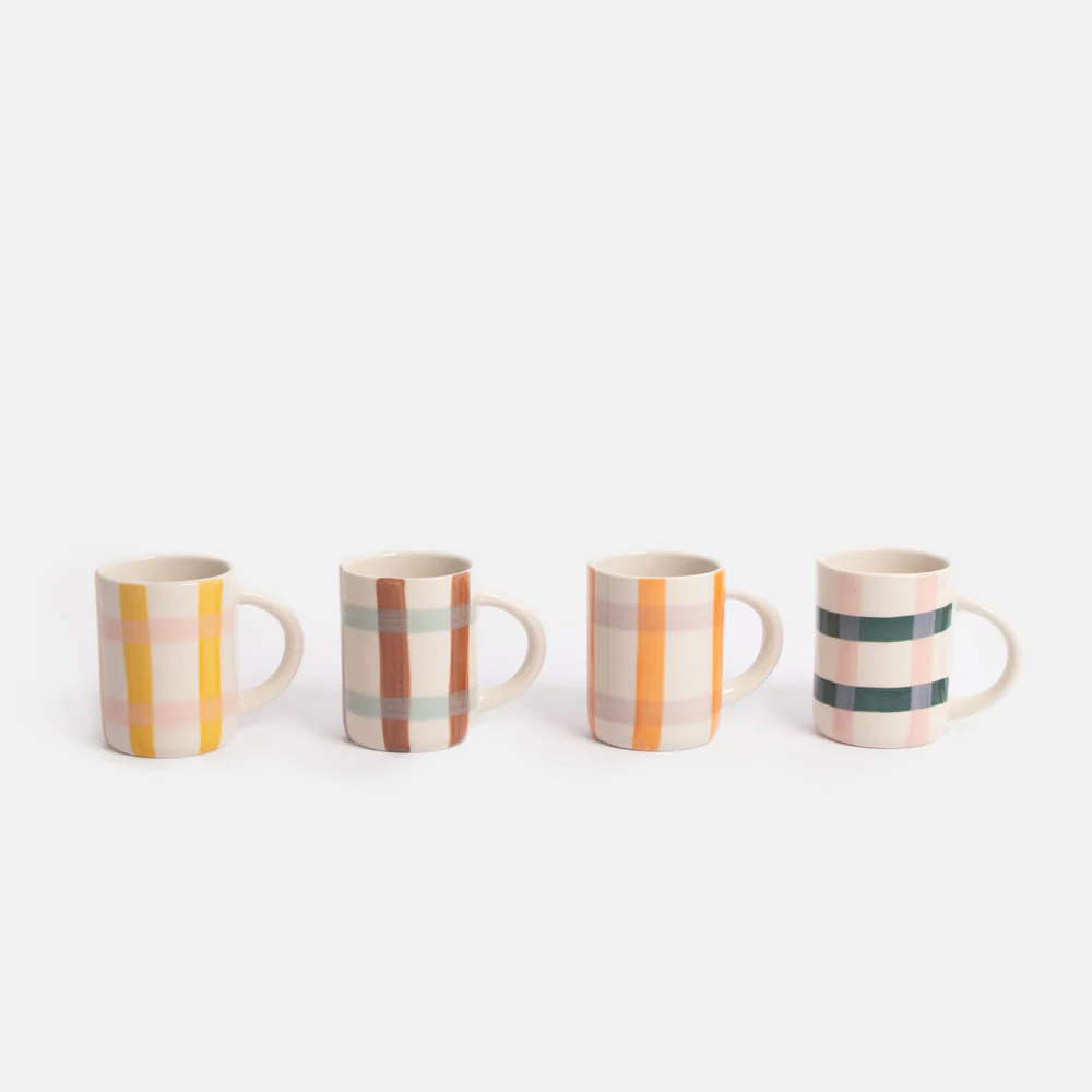Multi-Check Set of 4 Espresso Cups - Image 3