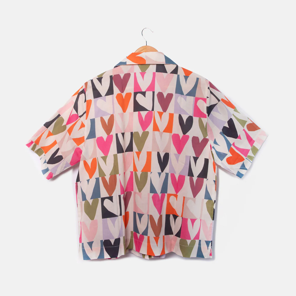 Multi Checkmate Hearts Cotton Short Pyjama Set - Image 3
