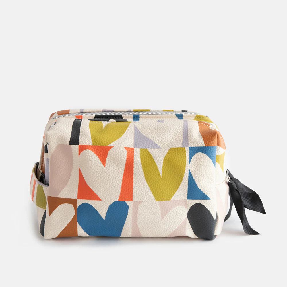Multi Checkmate Hearts Large Travel Wash Bag - Image 4