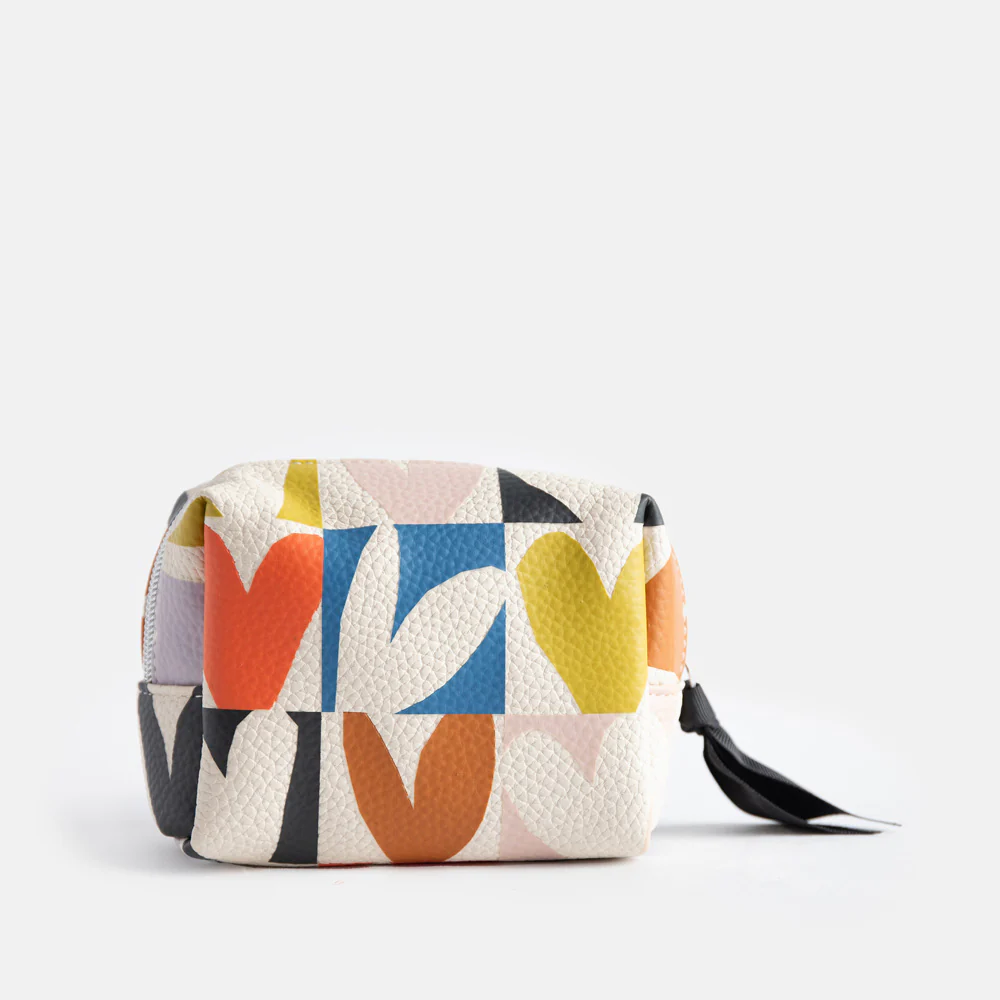 Multi Checkmate Hearts Mini Cube Cosmetic Bag - Image 3