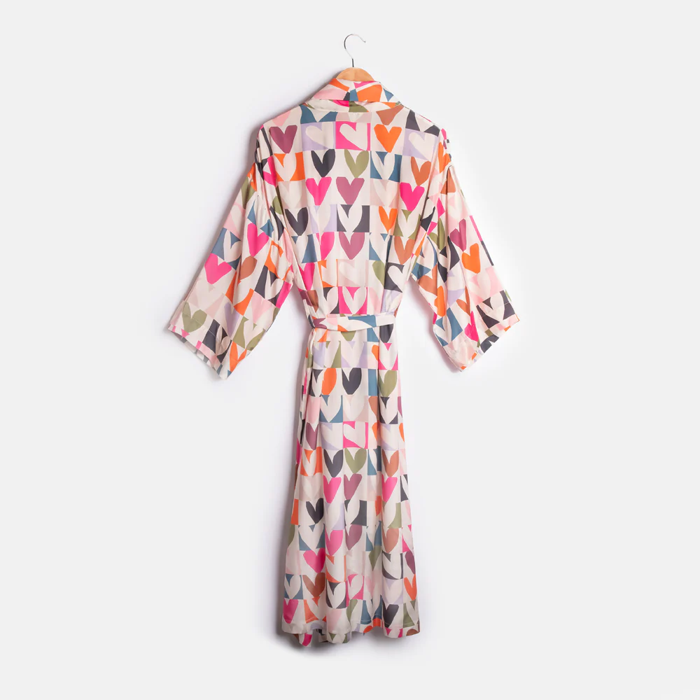 Multi Colour Block Hearts Dressing Gown - Image 4