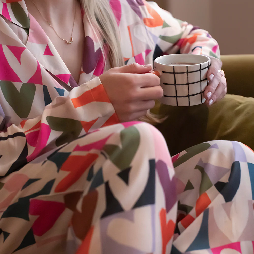 Multi Colour Block Hearts Pyjama Trousers - Image 2