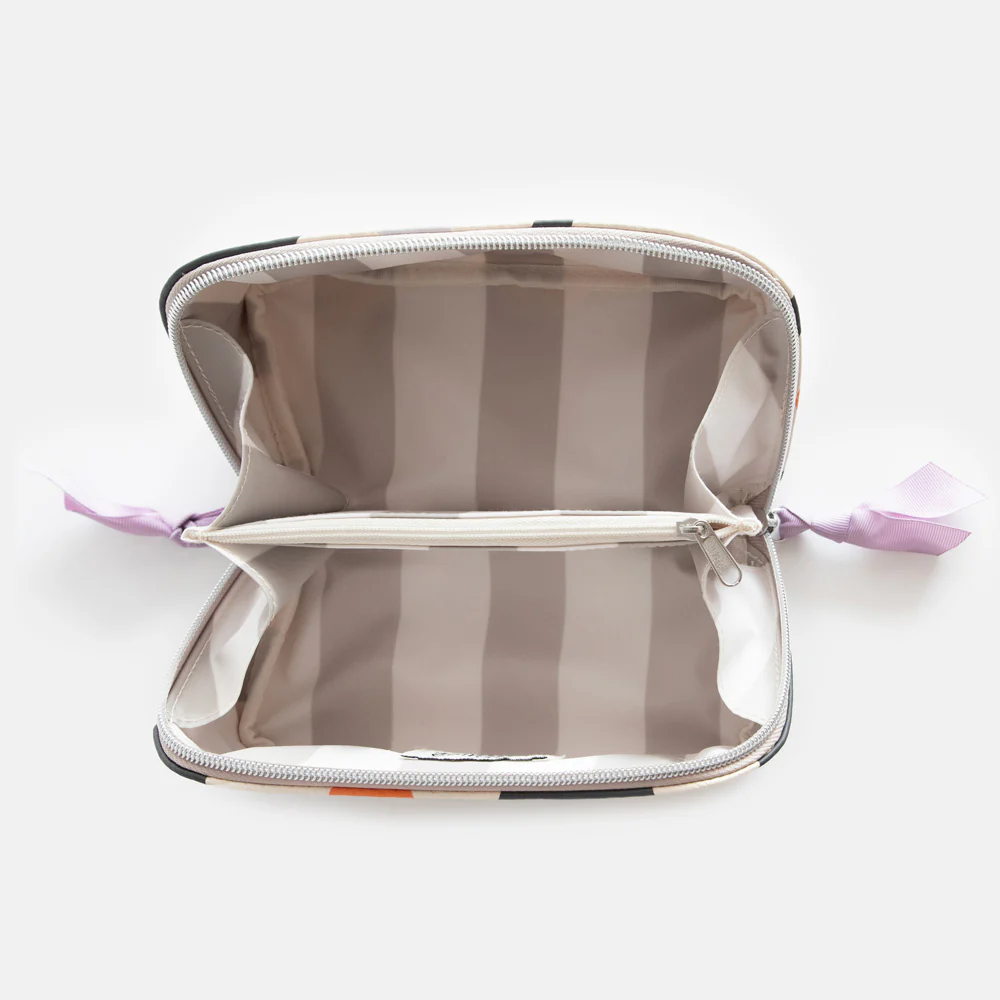 Multi Flower Charcoal Flat Lay Cosmetic Bag - Image 5