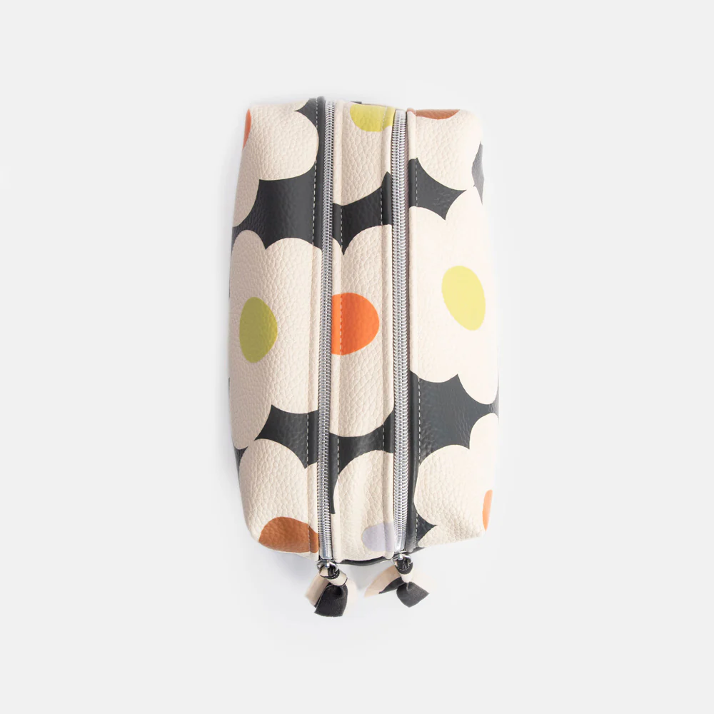Multi Flower Charcoal Large Travel Wash Bag - Image 5