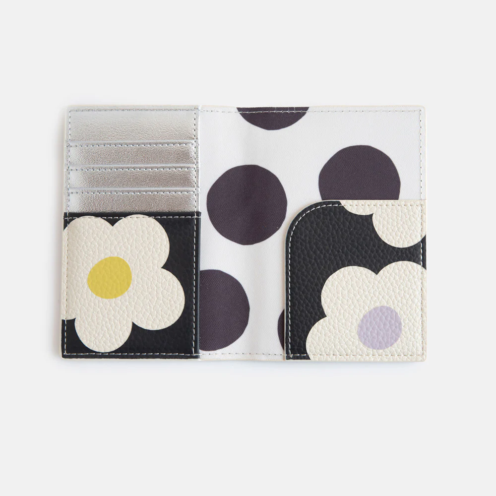 Multi Flower Charcoal Passport Holder - Image 2