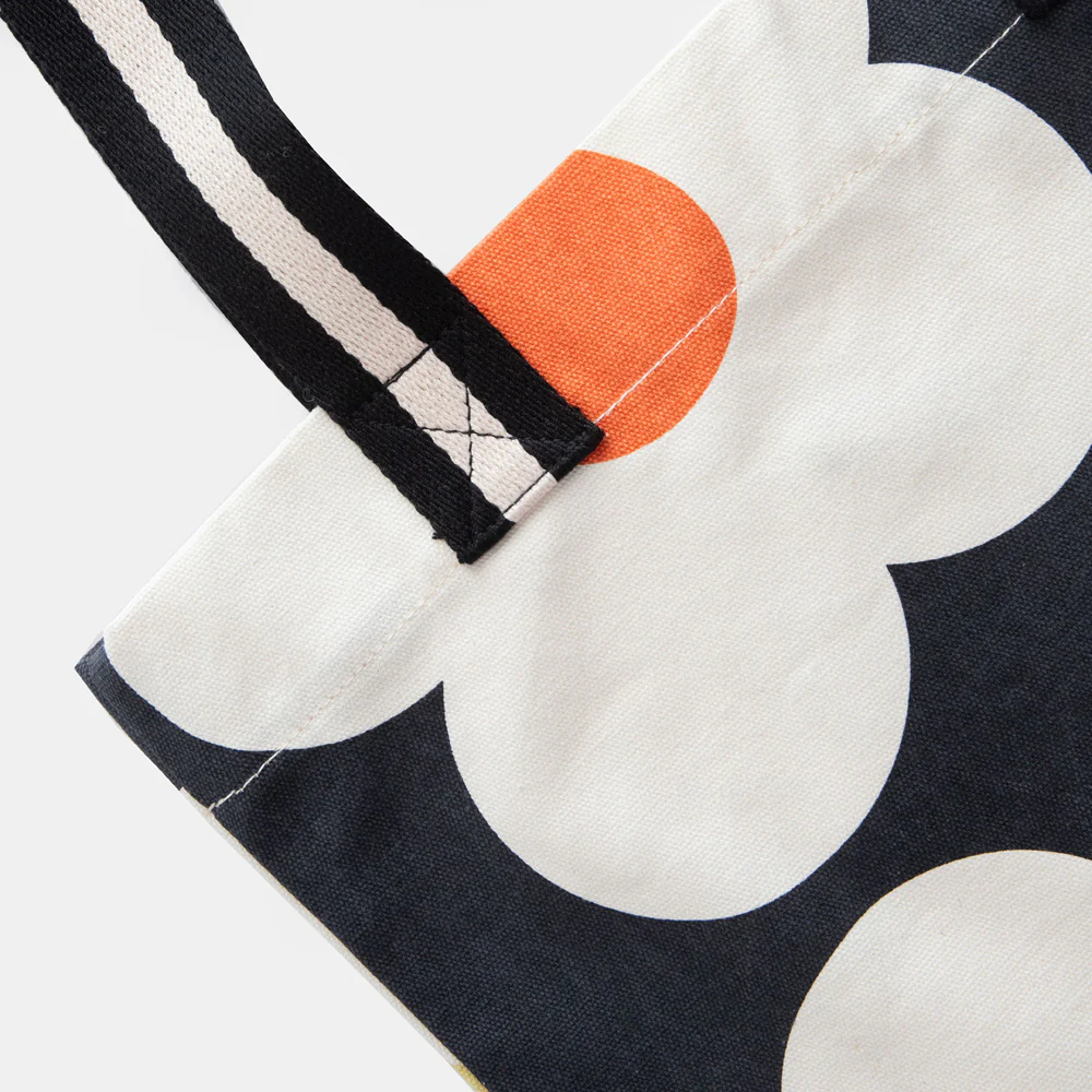 Multi Flower Charcoal Tote Bag - Image 4