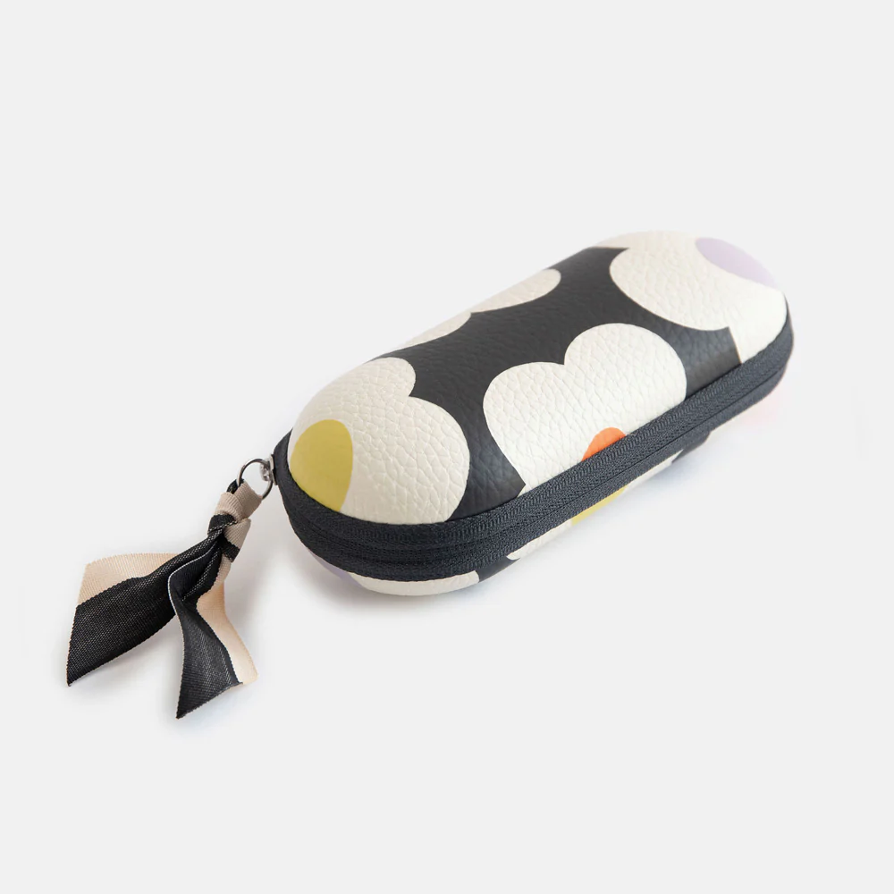 Multi Flower Charcoal Zip Around Glasses Case - Image 3