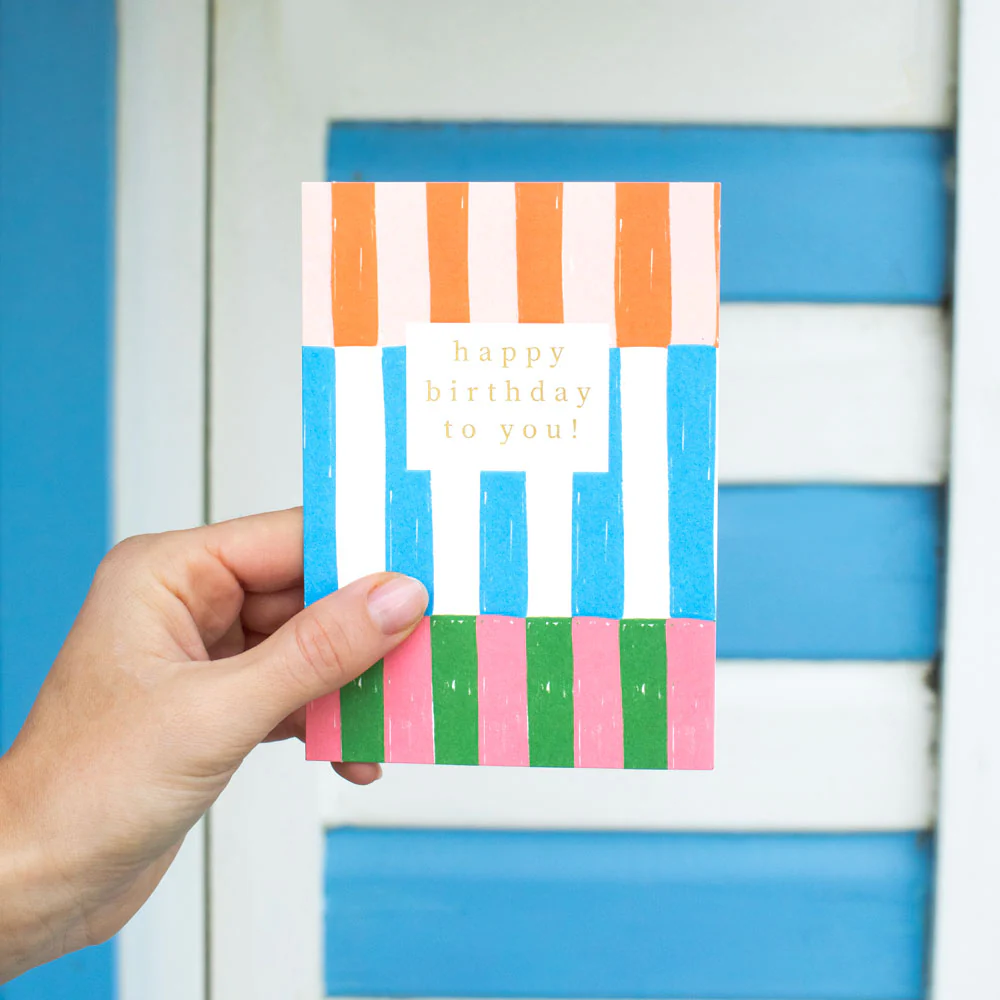 Multi Stripe Happy Birthday To You Card - Image 2