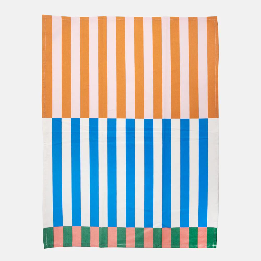 Multi Stripe/Mono Outline Hearts Set of 2 Tea Towels - Image 5