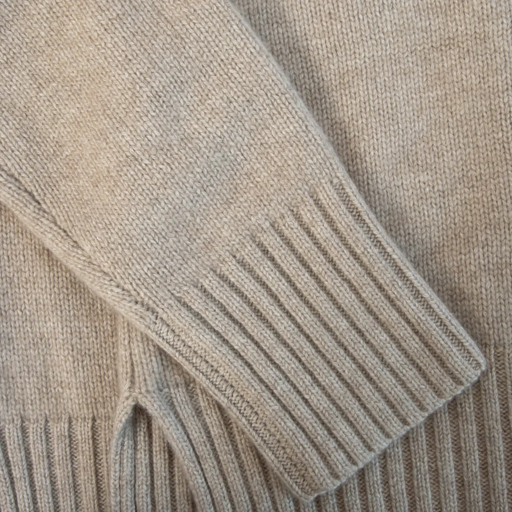 Natural Brown High Neck Cashmere Jumper - Image 5