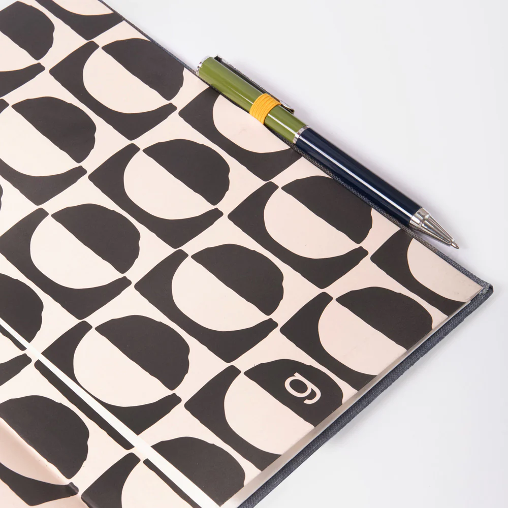 Navy/Khaki Stripe Casebound Notebook & Pen Set - Image 4