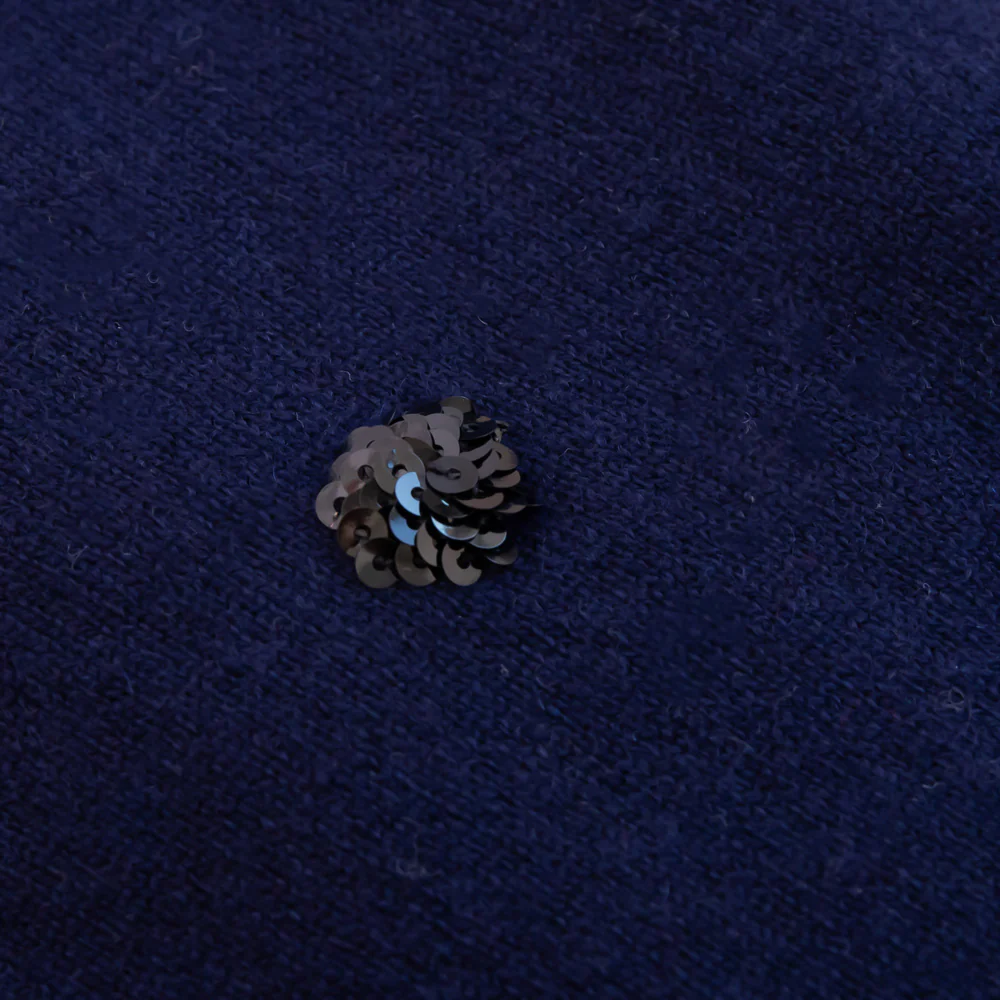 Navy Sequin Cashmere Blend Jumper - Image 4