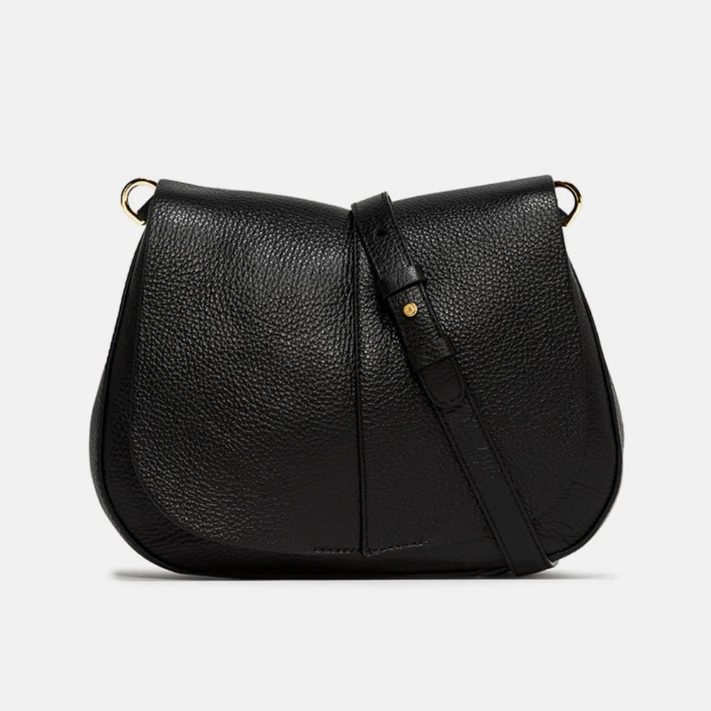 Black Leather Helena Saddle Bag - Image 3