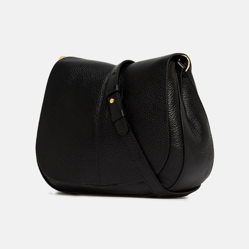Black Leather Helena Saddle Bag - Image 4