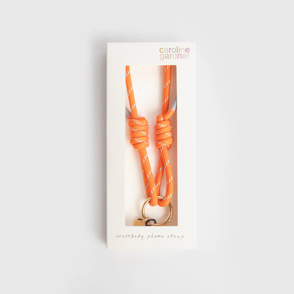 Orange/Light Blue Cord Crossbody Phone Strap - Image 2