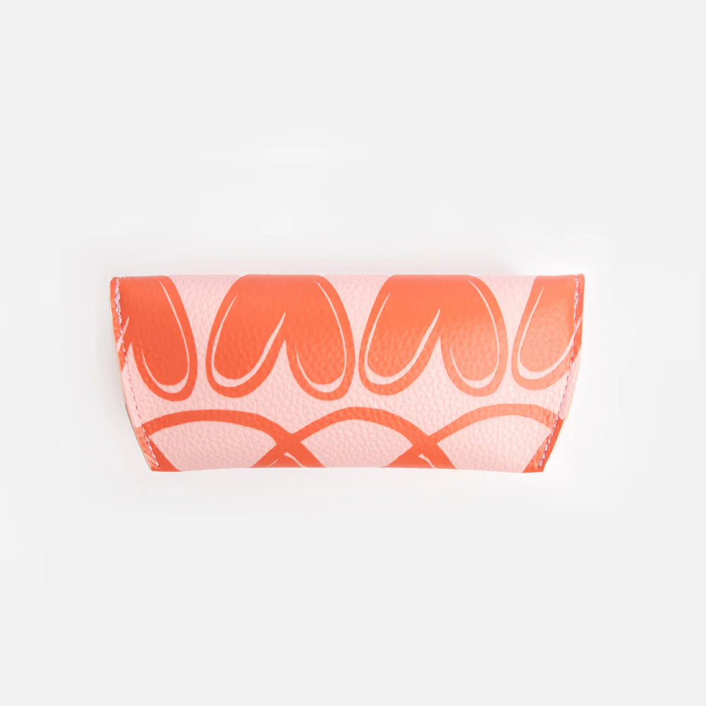 Orange Looped Hearts Flap Glasses Case - Image 3