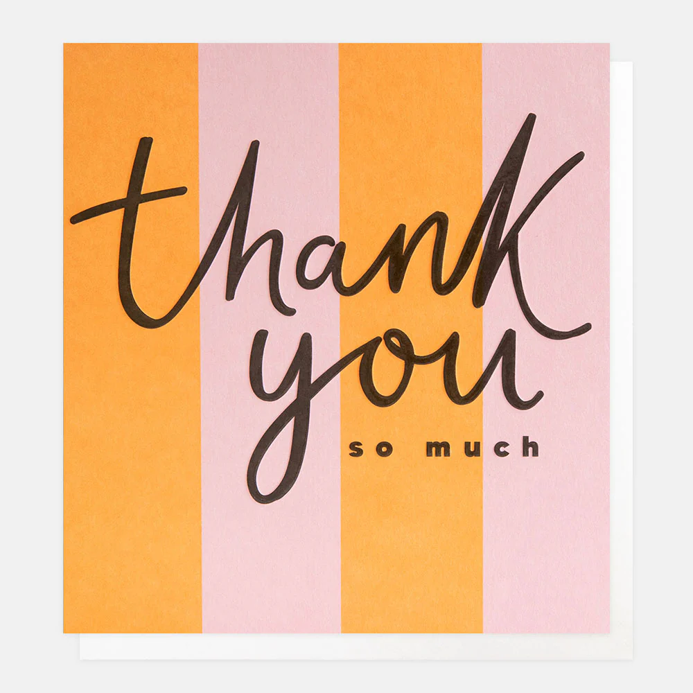 Orange/Pink Stripe Thank You Card