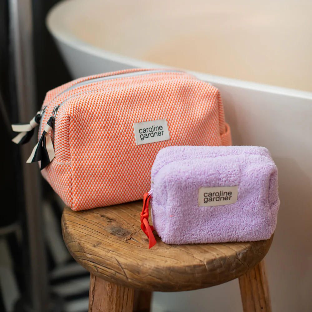 Lilac Towelling Mini Cube Cosmetic Bag - Image 5