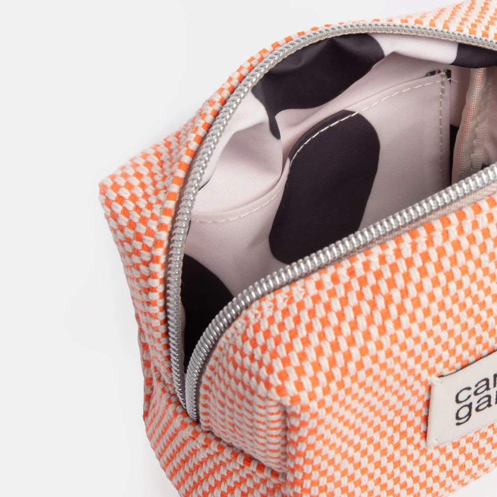Orange Woven Mini Cube Cosmetic Bag - Image 2