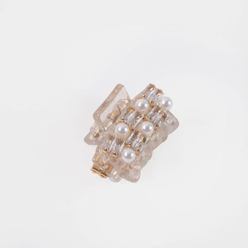 Pearl & Crystal Mini Hair Claw