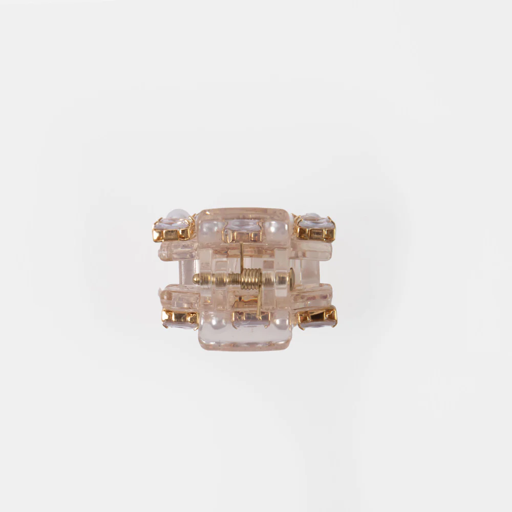 Pearl & Crystal Mini Hair Claw - Image 2