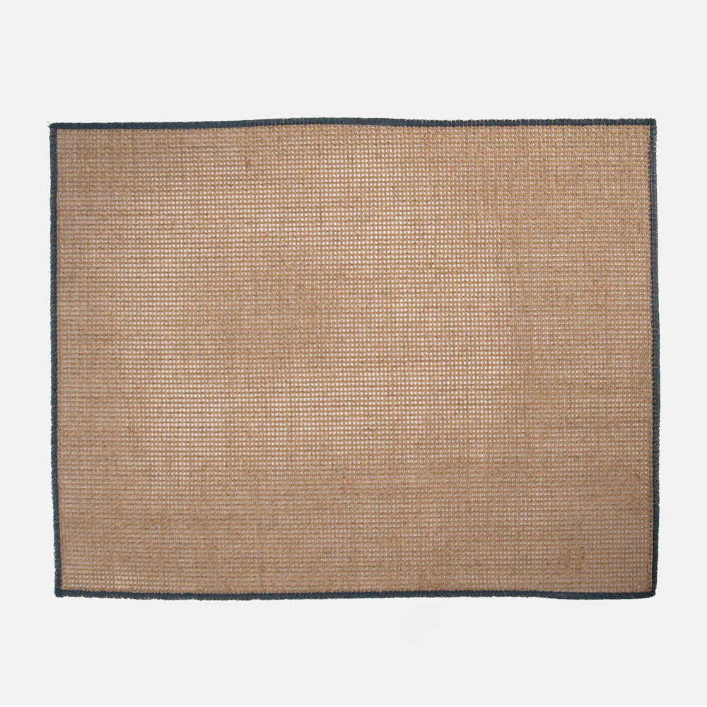 Natural/Blue Border Linen Placemats Set of 2 - Image 2
