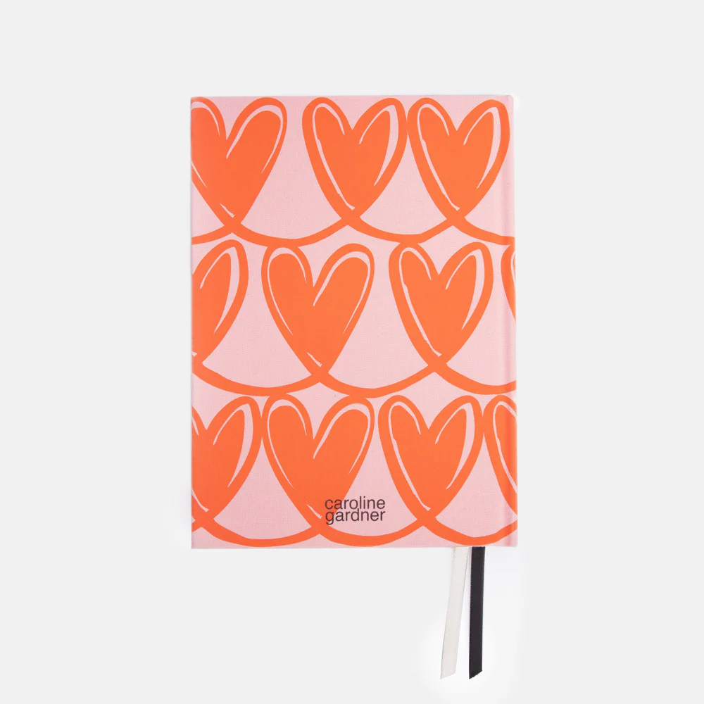 Pink Looped Hearts 3 Section A5 Hardback Notebook - Image 4