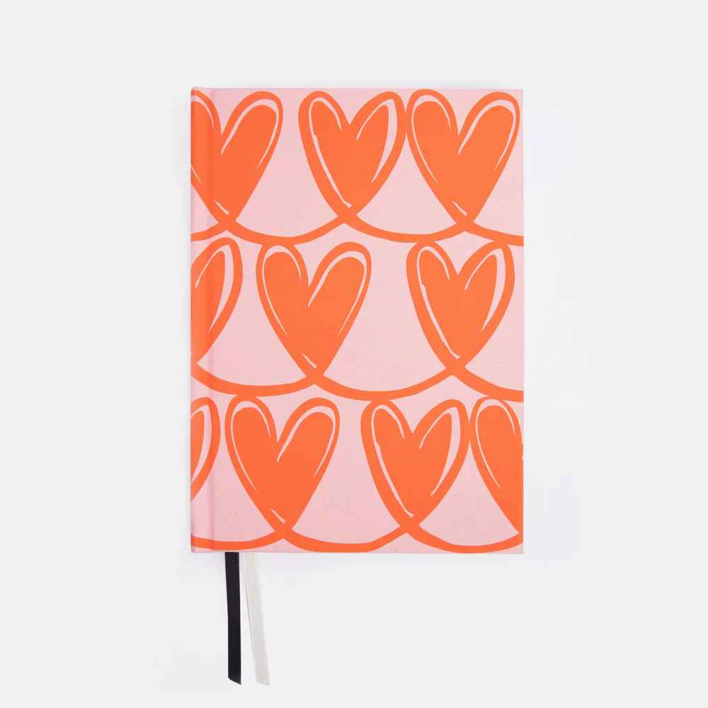 Pink Looped Hearts 3 Section A5 Hardback Notebook - Image 6