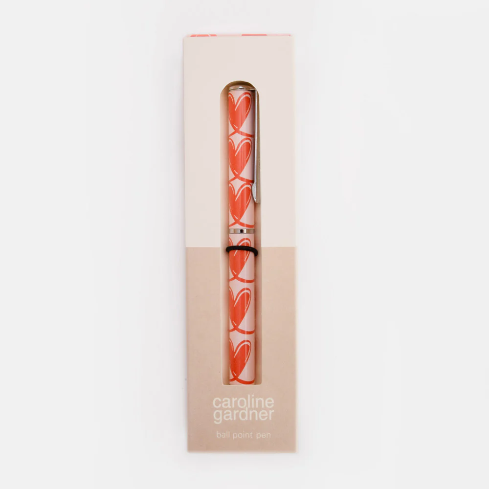 Pink/Orange Looped Hearts Boxed Pen - Image 2