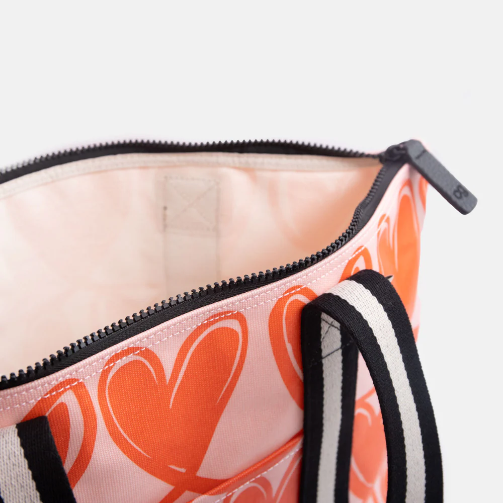 Pink/Orange Looped Hearts Overnight Bag - Image 2