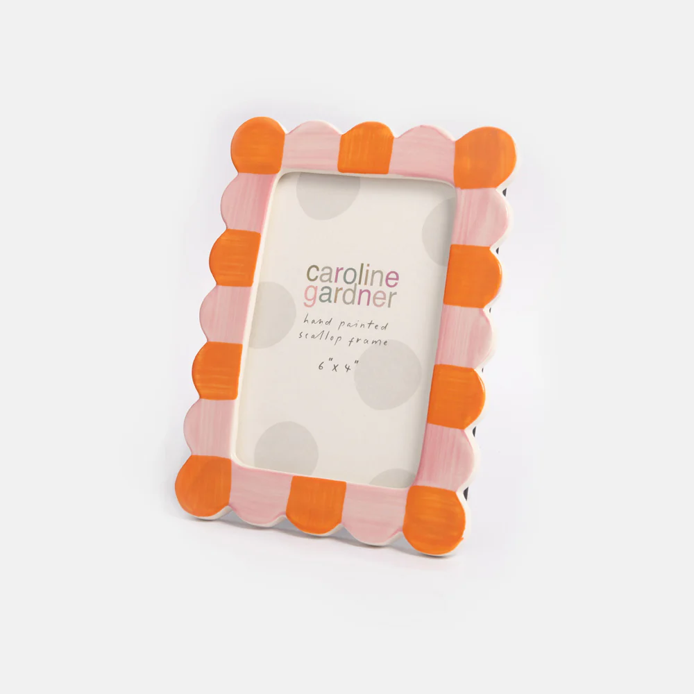Pink & Orange Scallop Edge Photo Frame 4x6" - Image 2