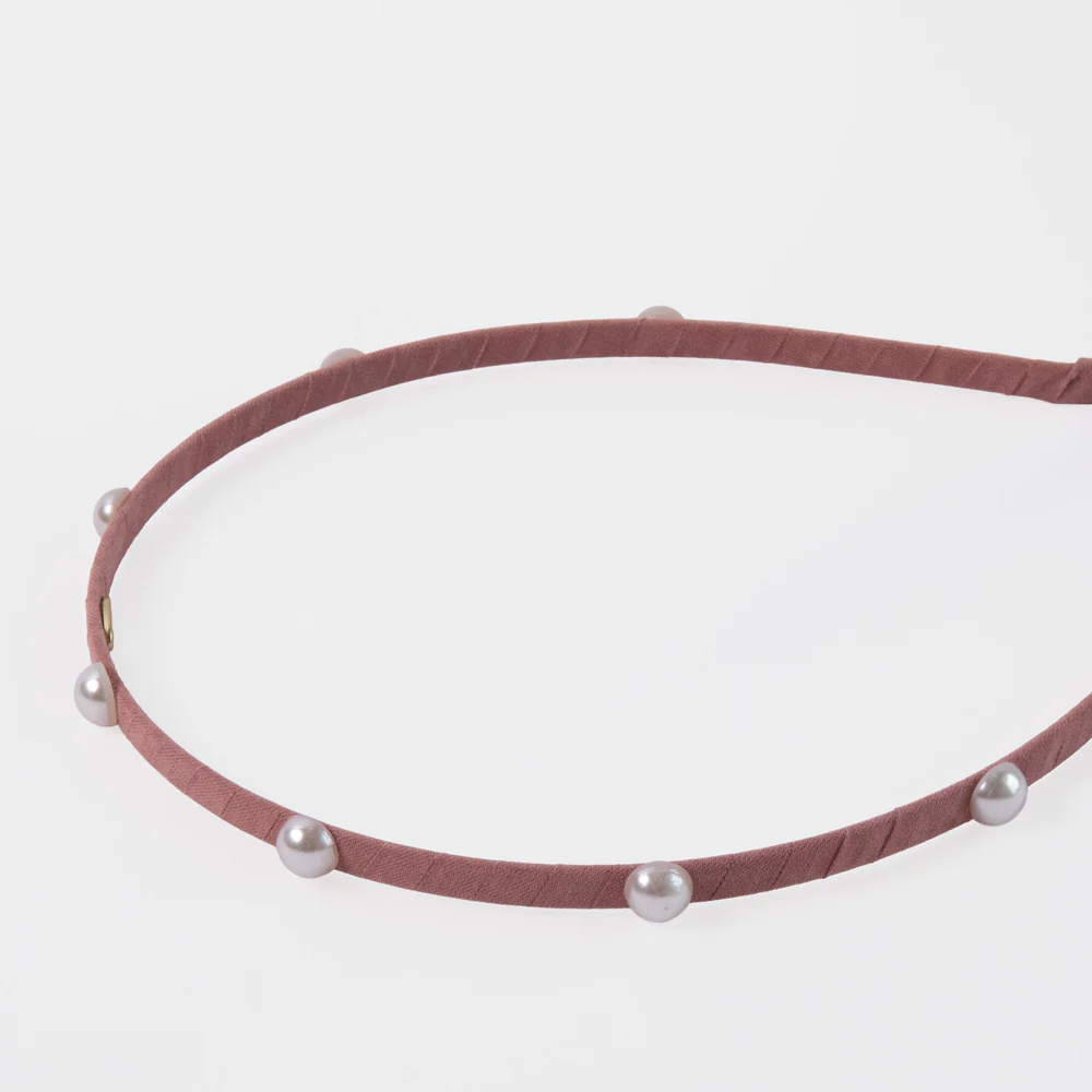 Pink Pearl Thin Headband - Image 2