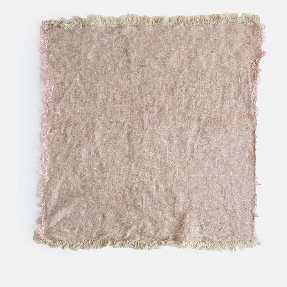 Pink Textured Linen Napkins Set of 4 - Image 3