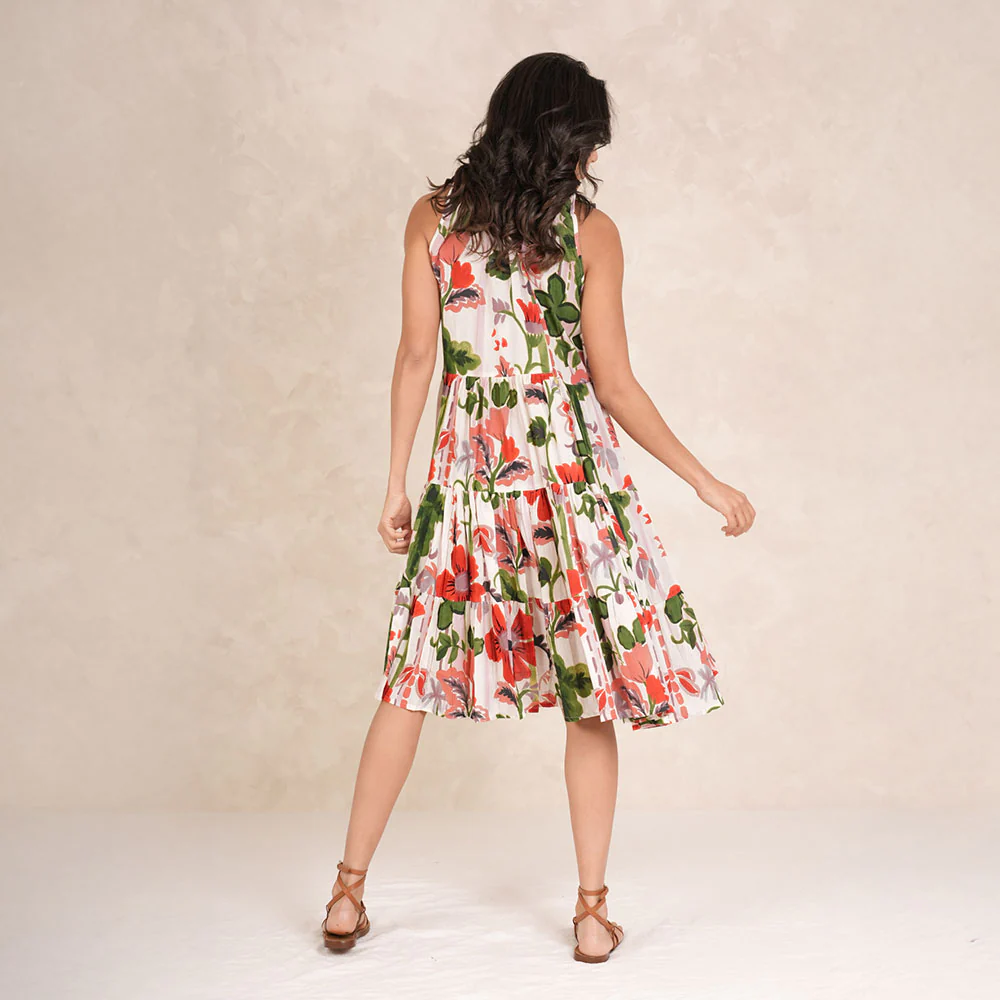 Red Poppies Frill Dress - Image 3