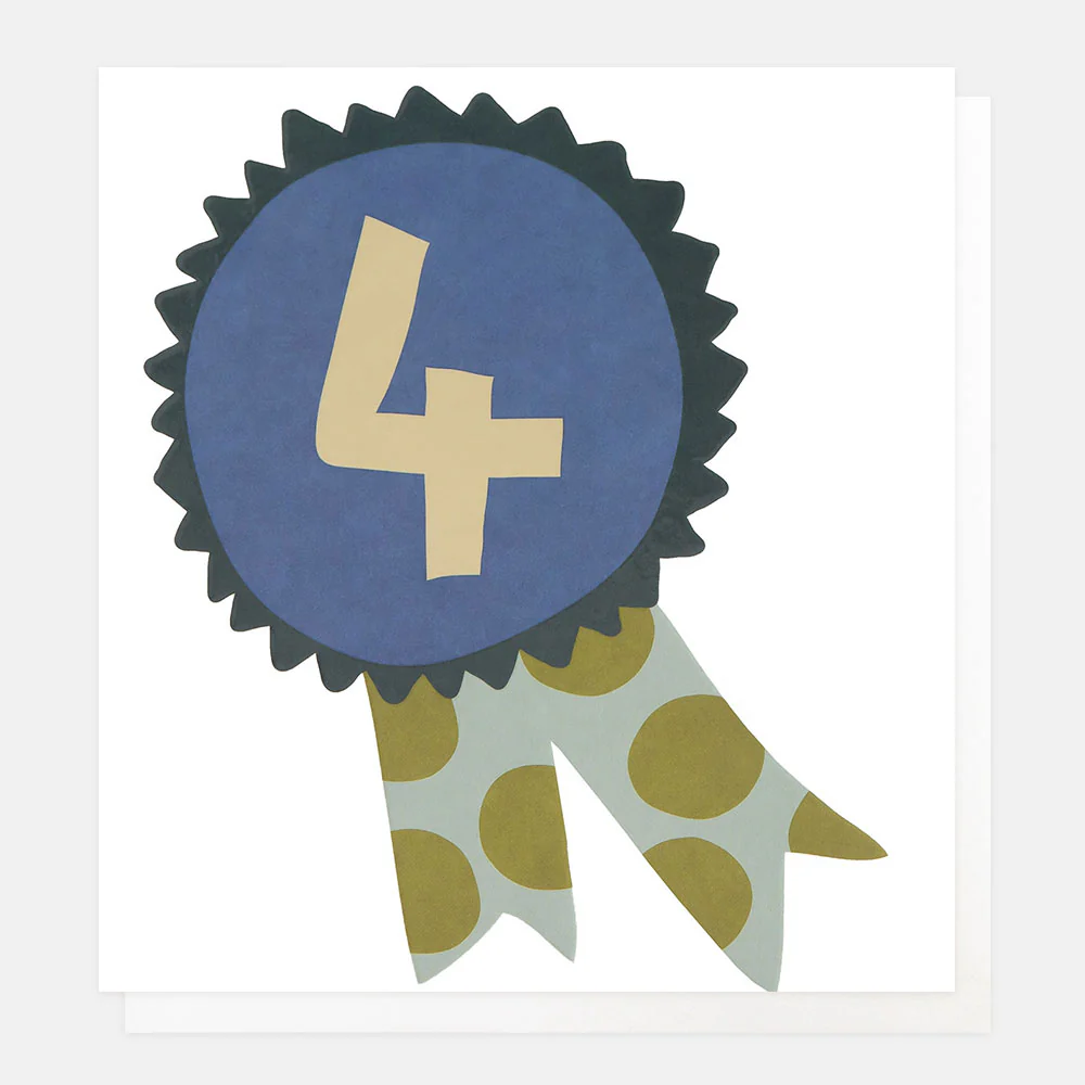 Rosette & Spotty Ribbons 4th Birthday Card