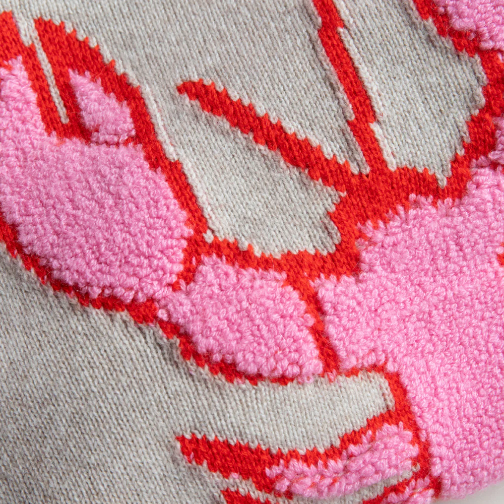 Sand/Pink Lobster Cashmere Blend Jumper - Image 2