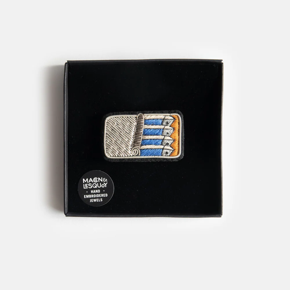 Sardines Hand Embroidered Brooch - Image 2