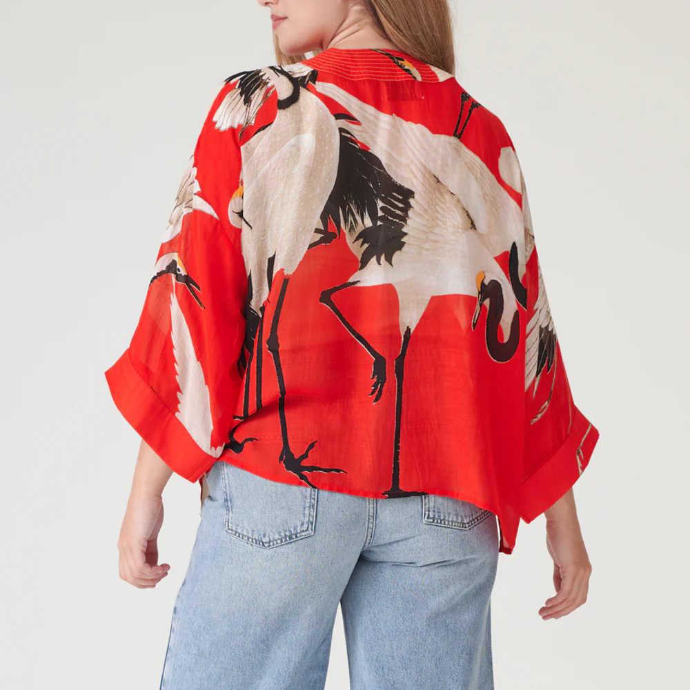 Scarlet Stork Short Kimono - Image 2