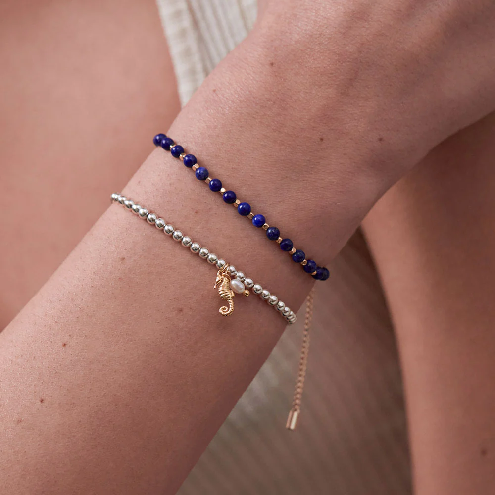Silver & Gold Seahorse/Pearl Bracelet - Image 2