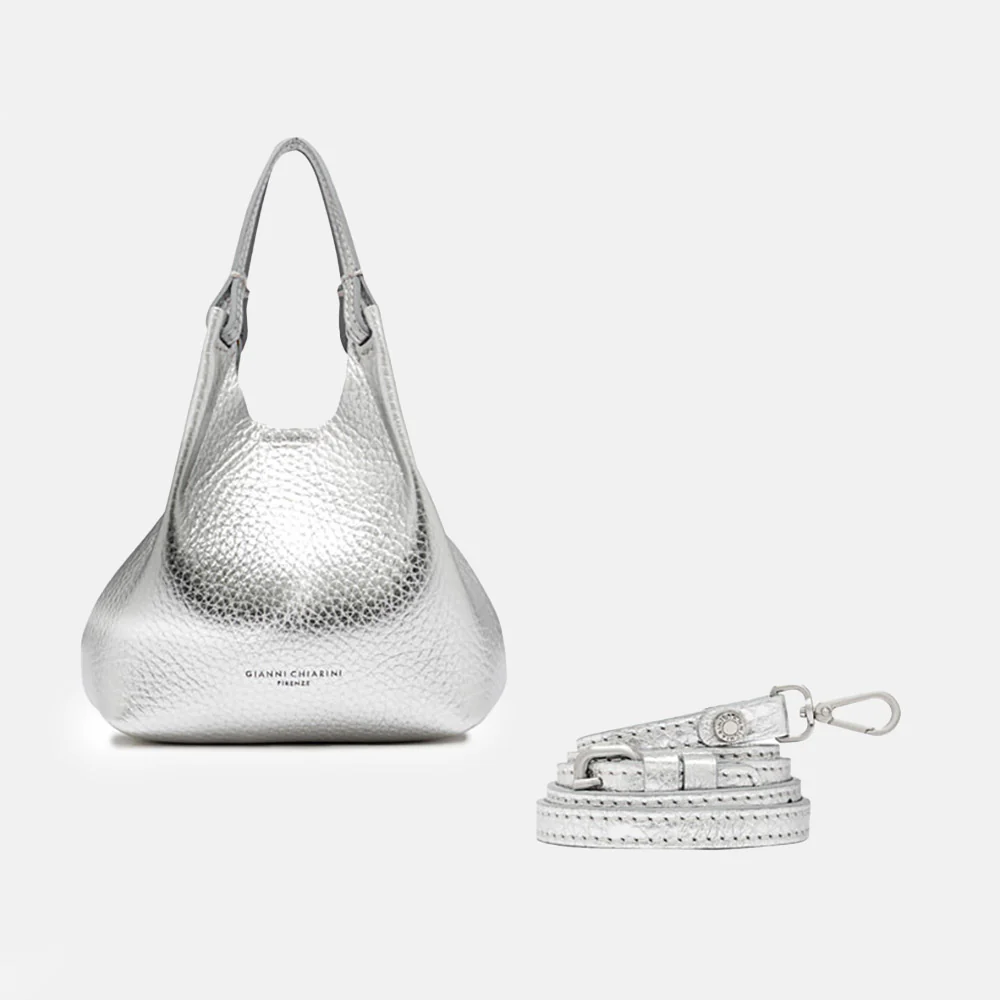 Silver Leather Dua Tote Bag - Image 3