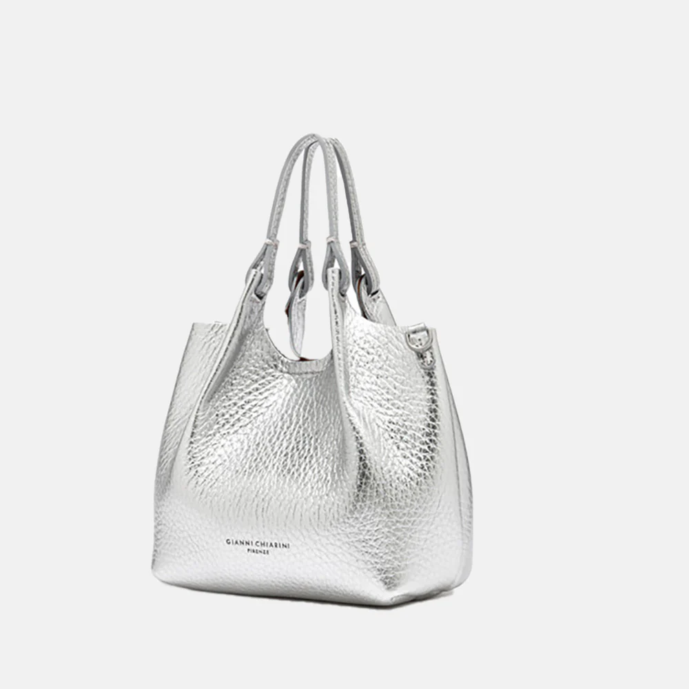 Silver Leather Dua Tote Bag - Image 5
