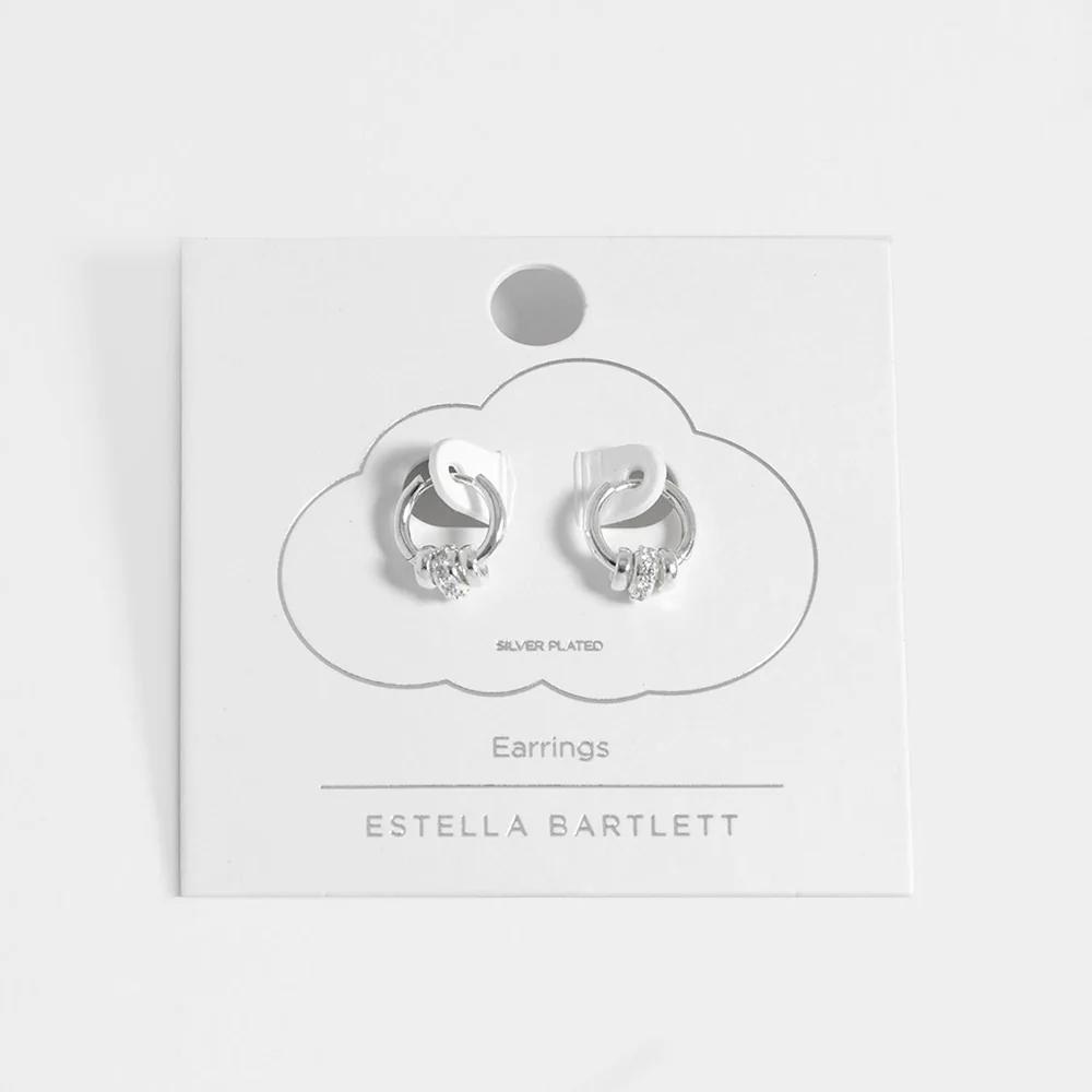 Silver Triple Disc Hoop Earrings - Image 3