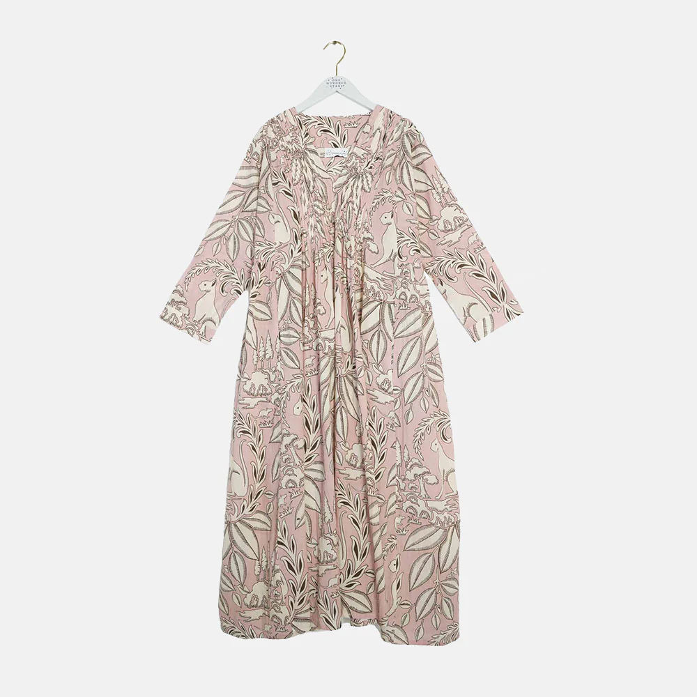 Pink Sphinx Pinch Pleat Dress