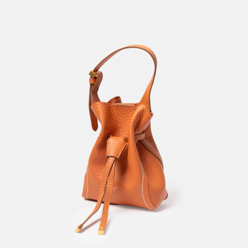 Spice Orange Leather Sienna Small Bucket Bag - Image 4