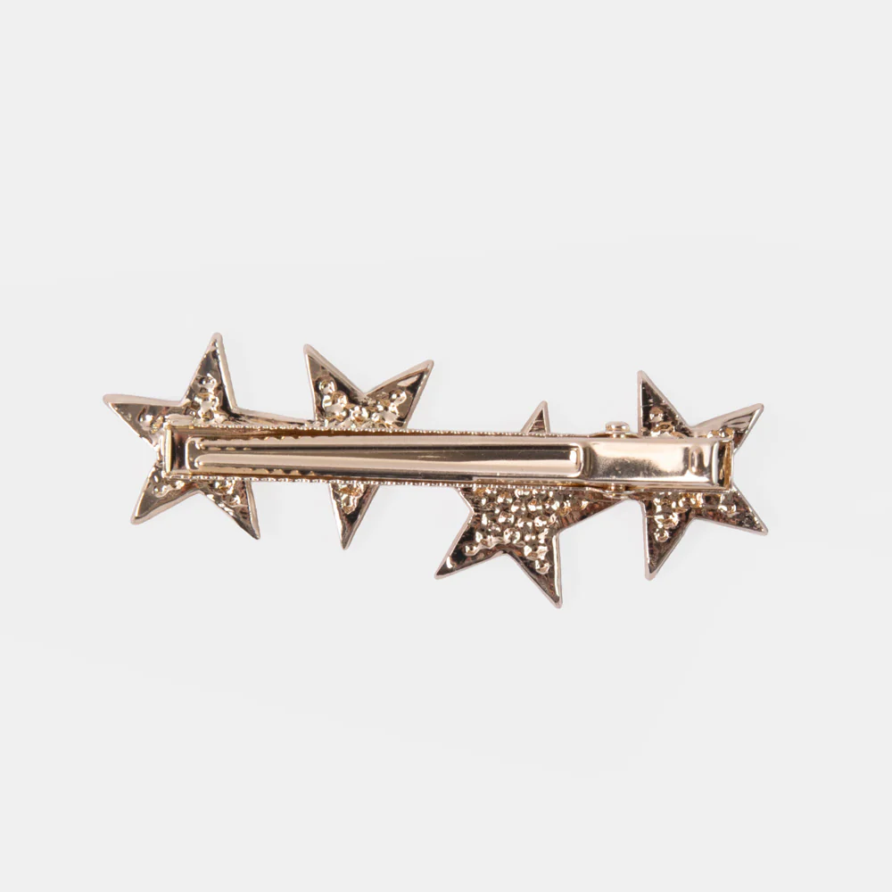 Silver Mini Crystals & Pearls Star Hair Clip - Image 2