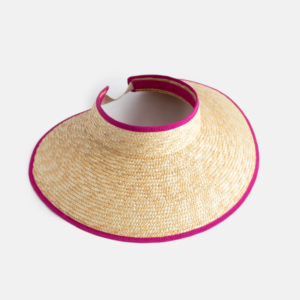 Straw Visor With Pink Trim - Image 2
