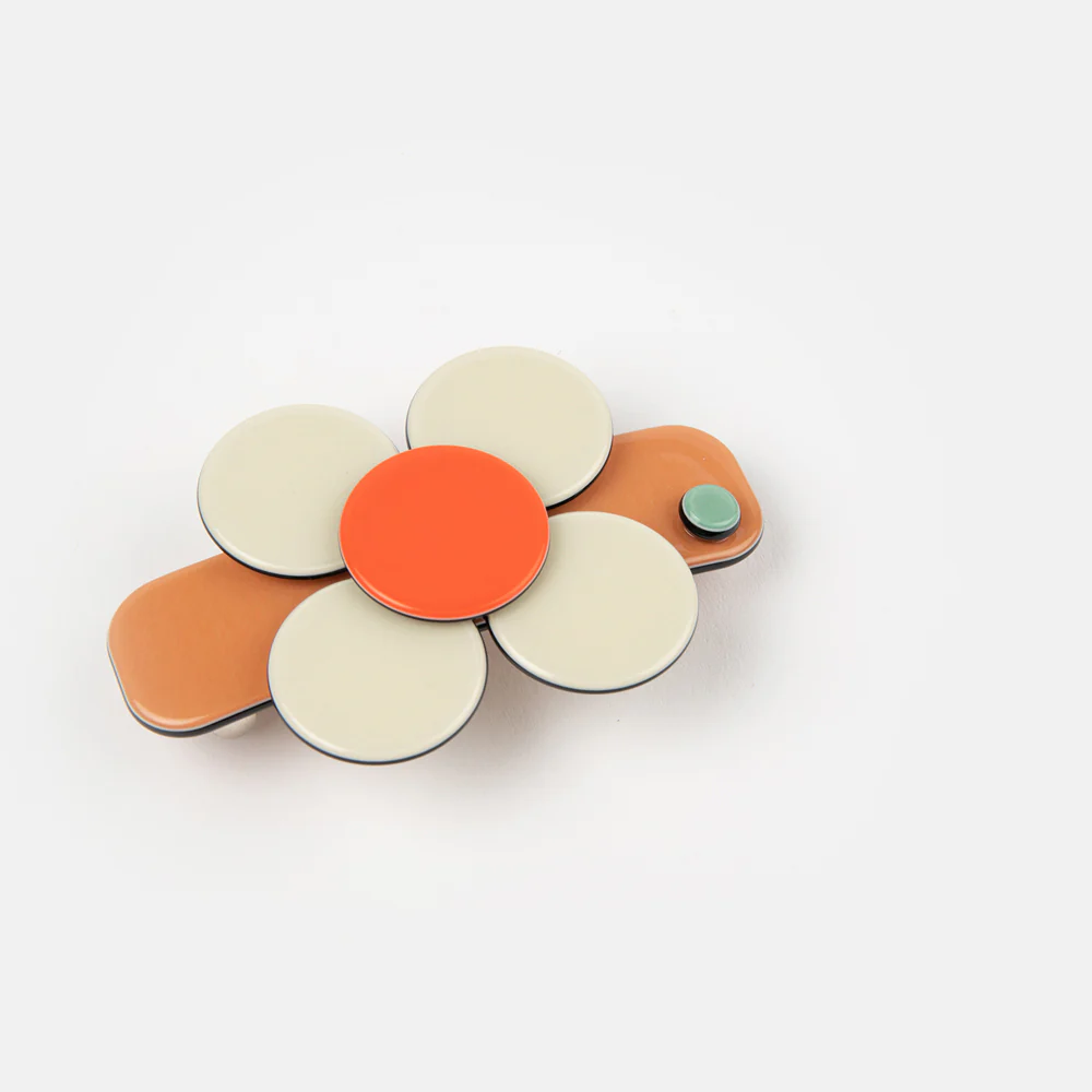 Tan/Cream Florence Mini Hair Clip - Image 3