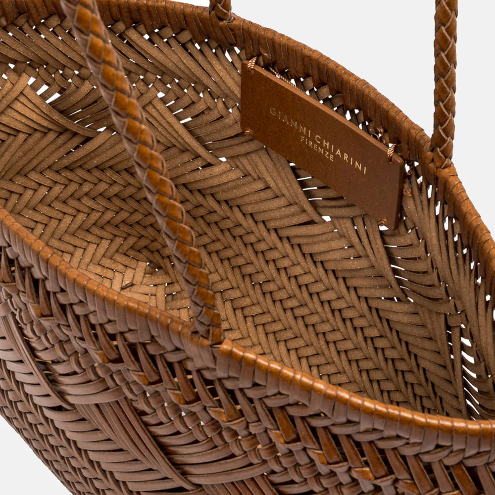 Tan Woven Leather Paloma Handbag - Image 3