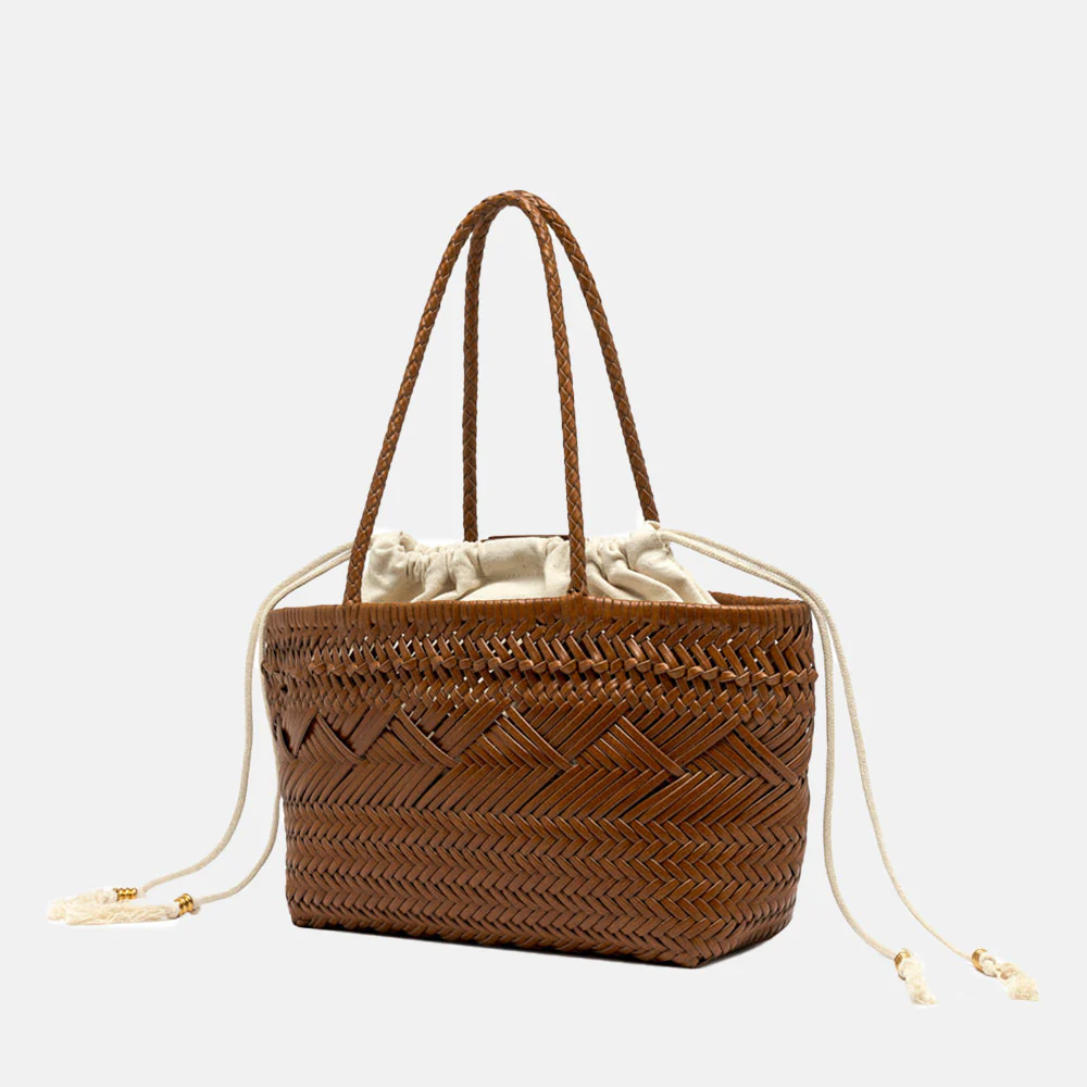 Tan Woven Leather Paloma Handbag - Image 5
