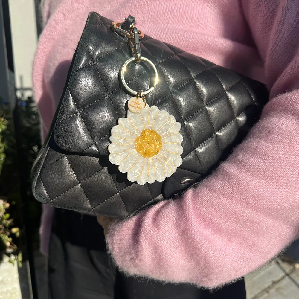White Daisy Bag Charm - Image 2